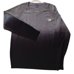 Johnston & Murphy Sweater Mens‎ XL V Neck  Grey Black Ombre 100% Merino Wool